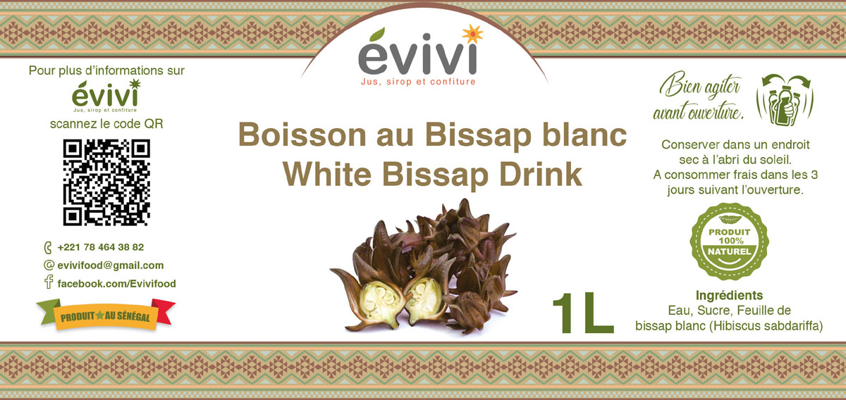 Jus de bissap blanc naturel Sénégal évivi