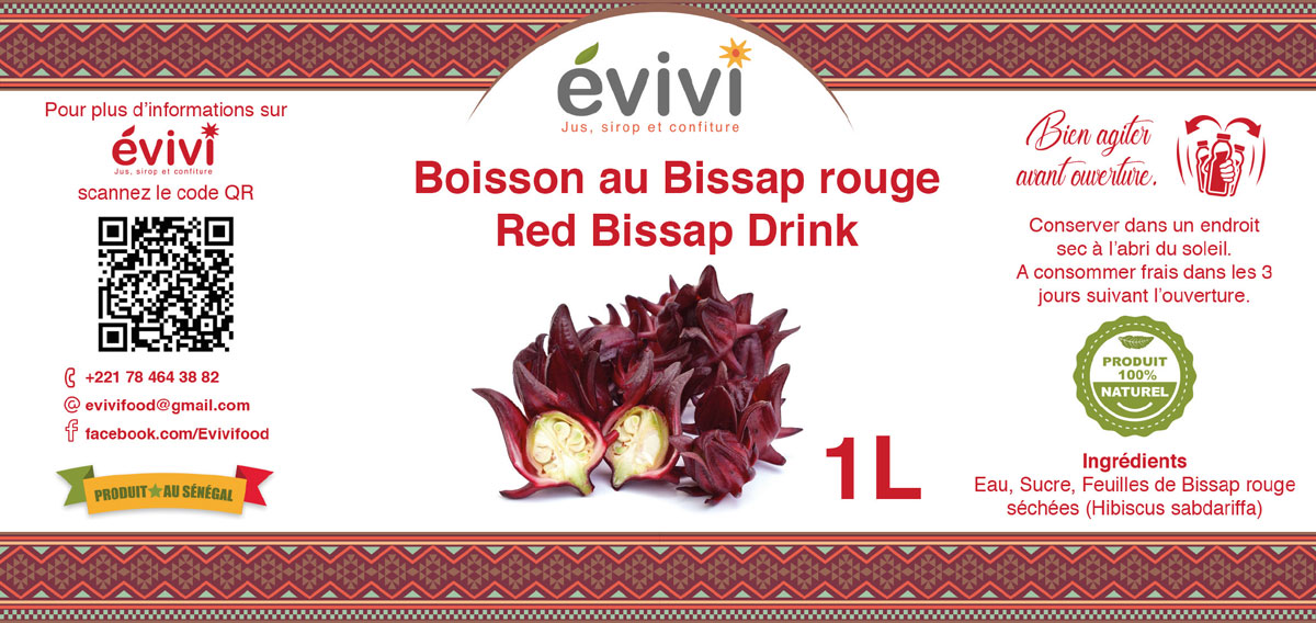 Jus de Bissap étiquette création graphique