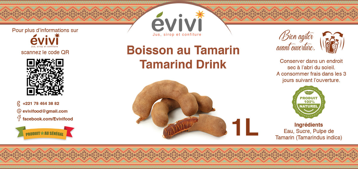 photoshop étiquette de jus de fruit Tamarin